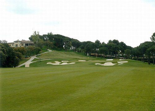 Real Club de la Puerta de Hierro, parkland fairway and mature trees on the Arriba course in Madrid, Spain