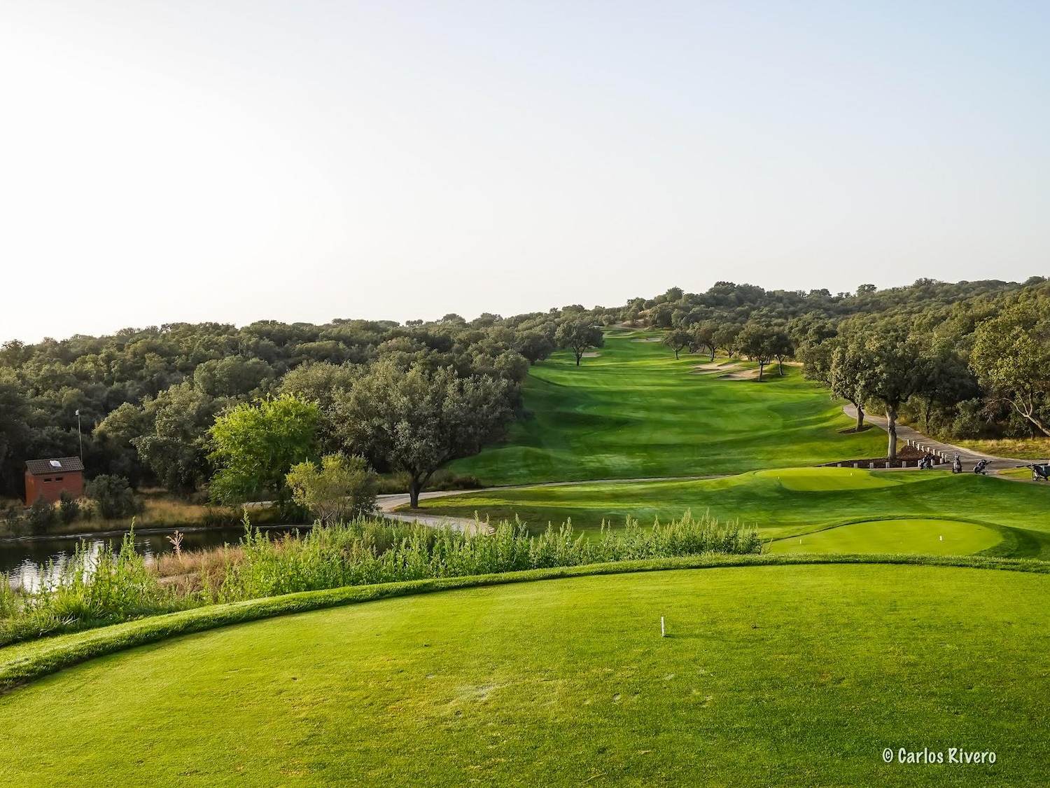 Real Sociedad Hipica Espanola Club de Campo, tree lined parkland fairway near Madrid, Spain