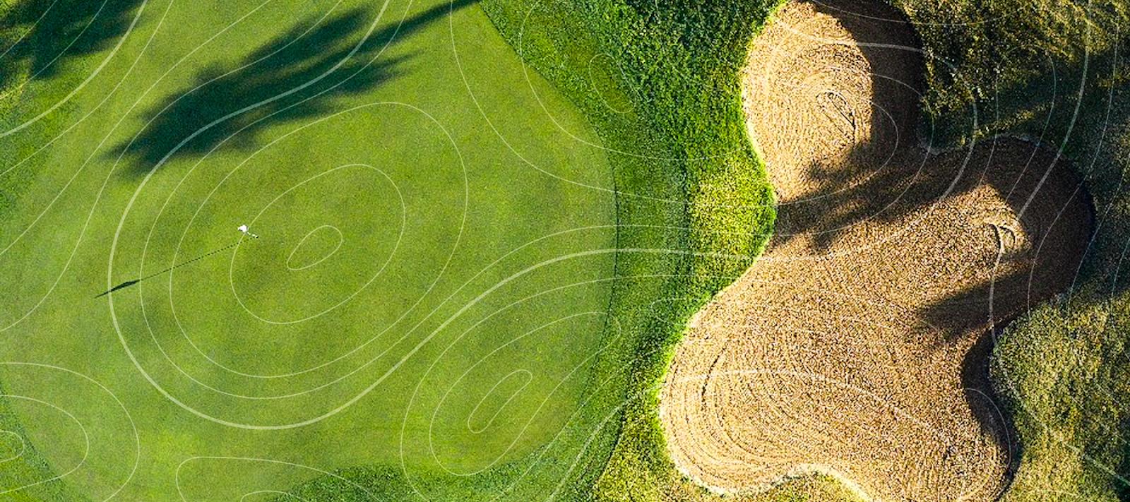 Sancti Petri Hills Golf, pine framed fairway above La Barrosa beach at Chiclana on the Costa de la Luz