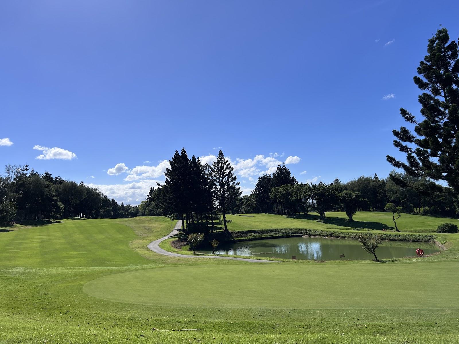 Taiwan Golf and Country Club, hilly fairway above the Tamsui river, Taiwan