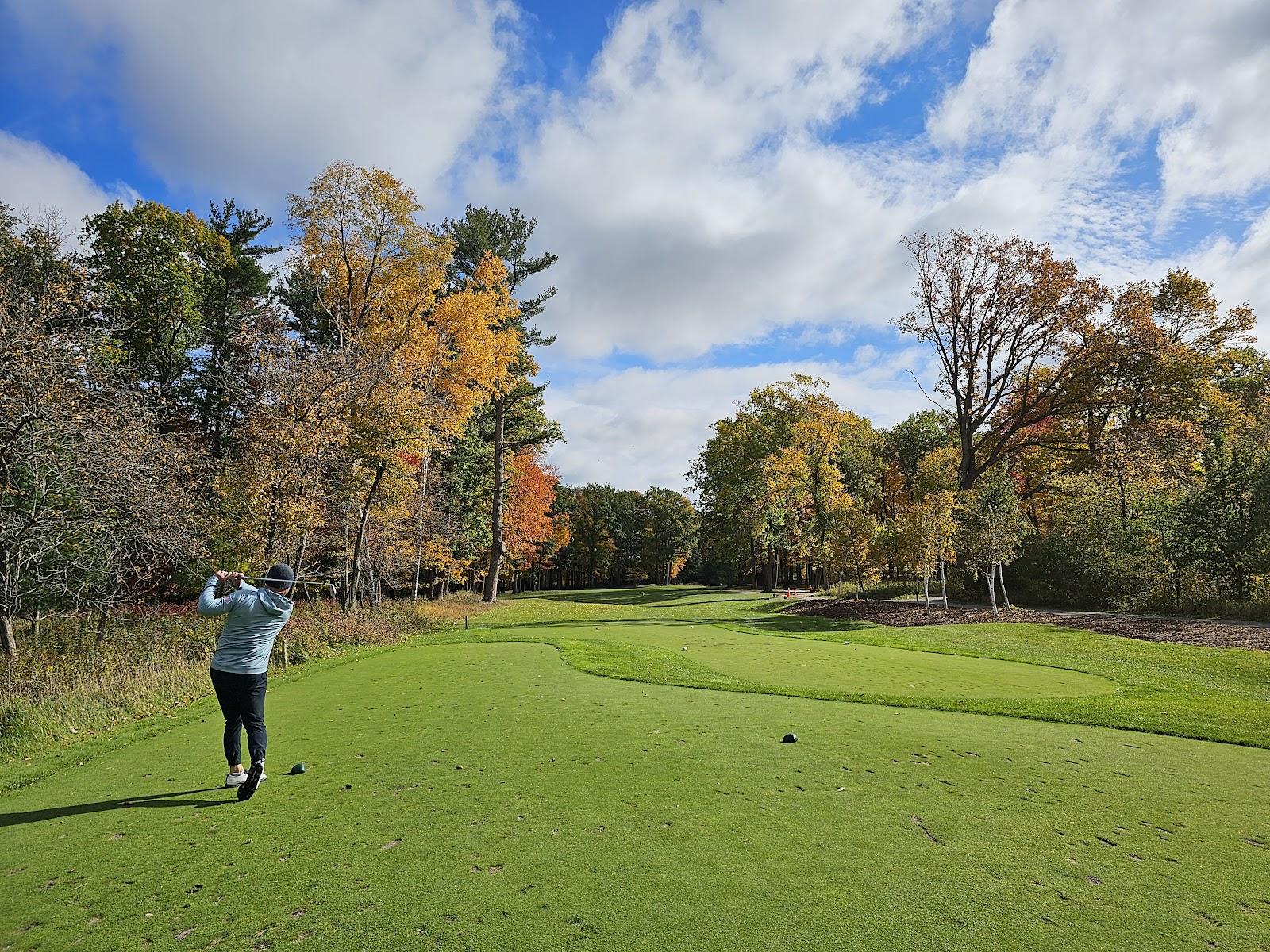Blackwolf Run Meadow Valleys Course, rolling fairway and water near Kohler, Wisconsin