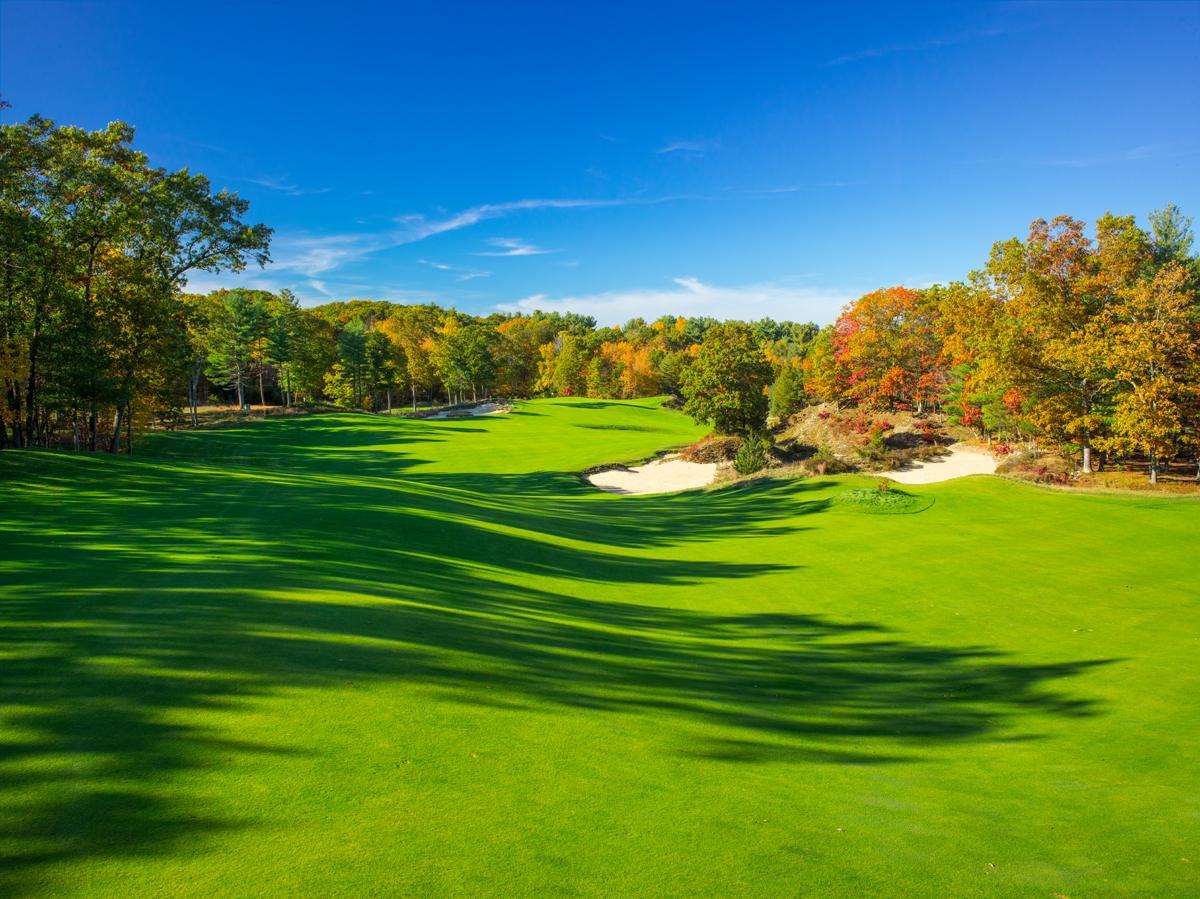 Boston Golf Club, rolling wooded fairways and bold green complexes in Hingham, Massachusetts