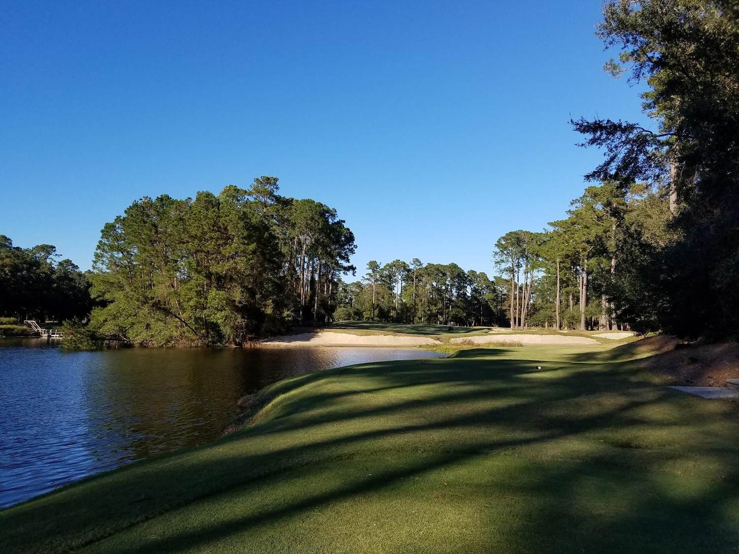 Caledonia Golf and Fish Club, low country fairway among live oaks at Pawleys Island, South Carolina