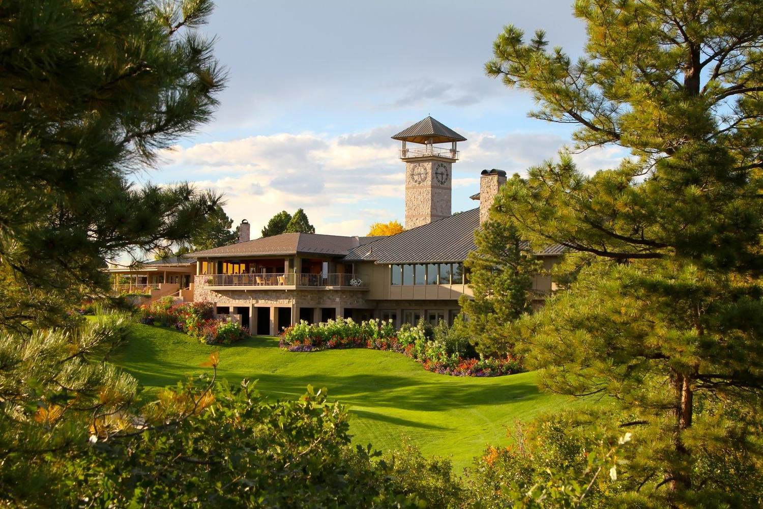 Castle Pines Golf Club, fairways winding through ponderosa pines at Castle Rock, Colorado