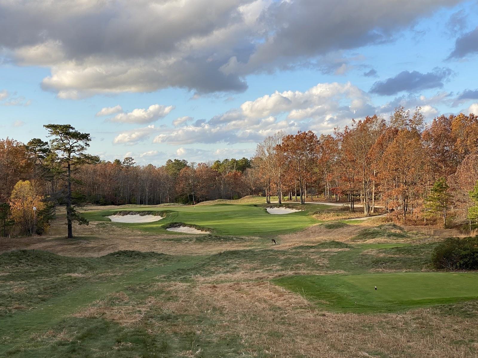 Hidden Creek Golf Club, a sandy heathland style fairway among native rough in Egg Harbor Township, New Jersey