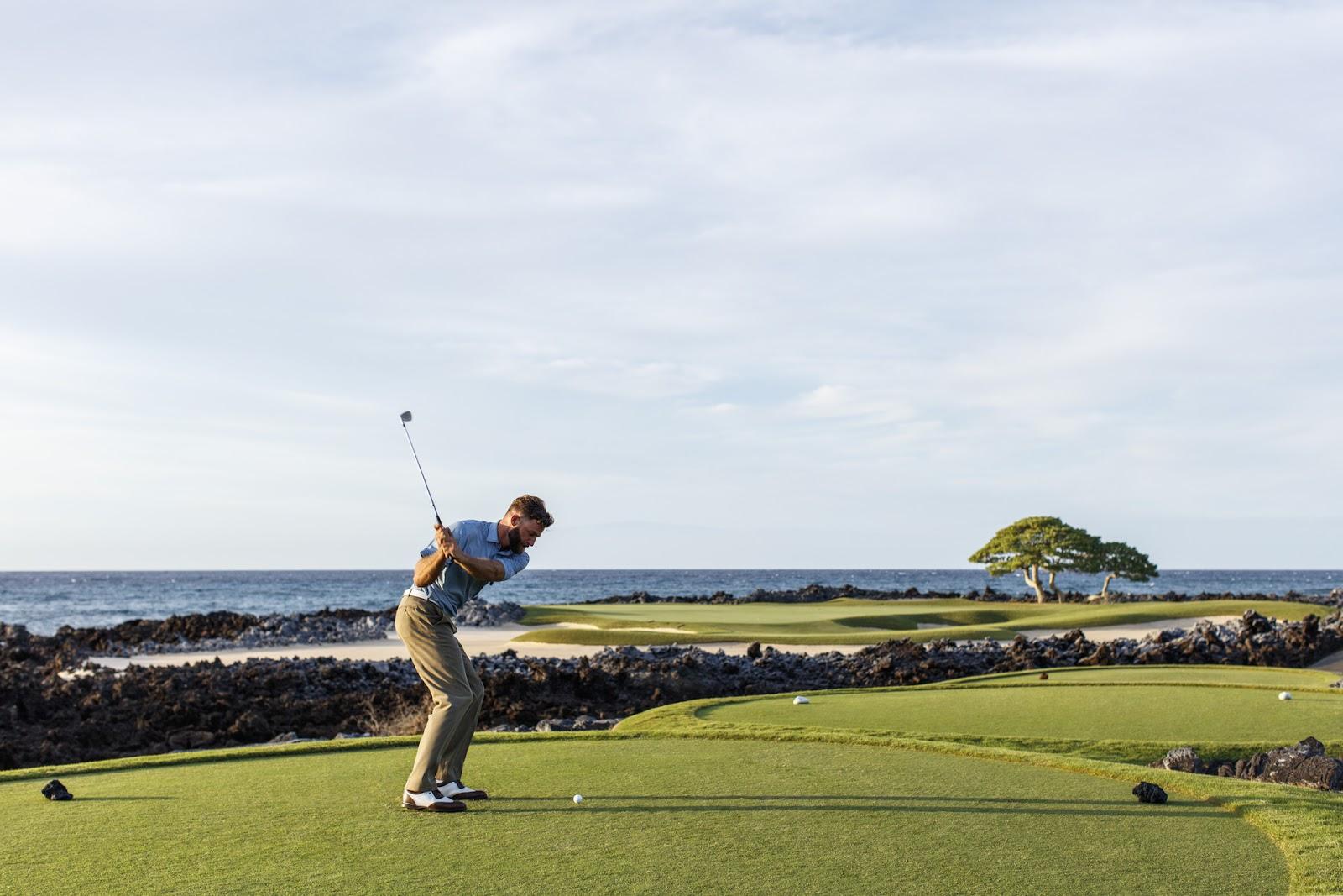 Hualalai Golf Course, a Jack Nicklaus design across black lava on the Kona coast of Hawaii Island