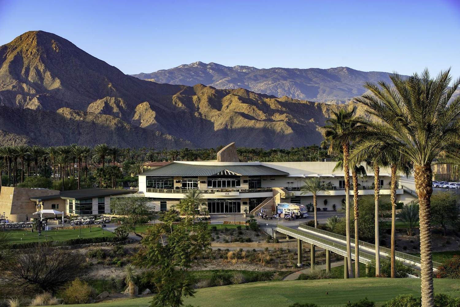 Indian Wells Golf Resort, desert course framed by the Santa Rosa Mountains near Palm Springs, California