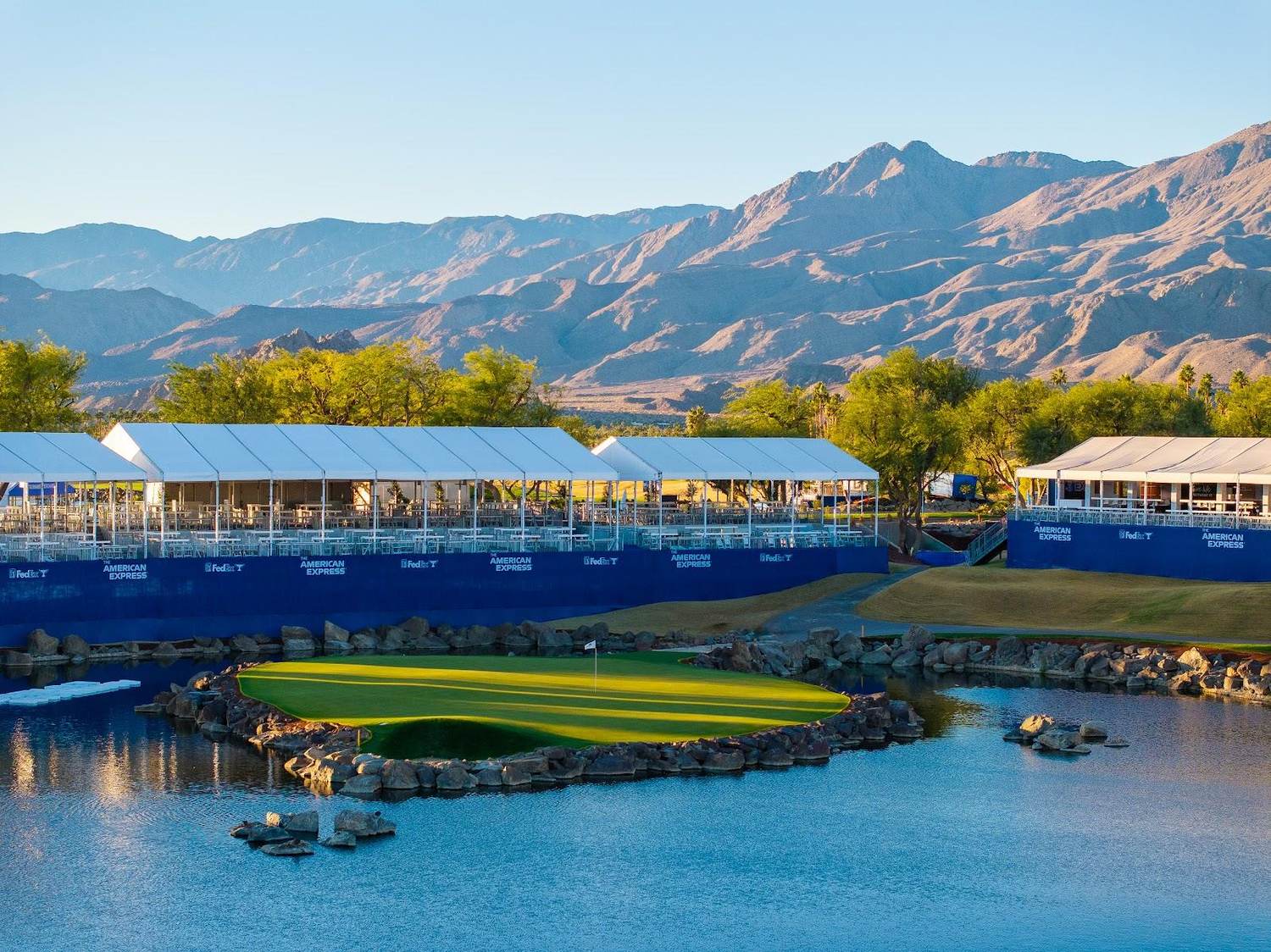 PGA West Stadium Course at La Quinta, Pete Dye desert layout with deep bunkering near Palm Springs, California