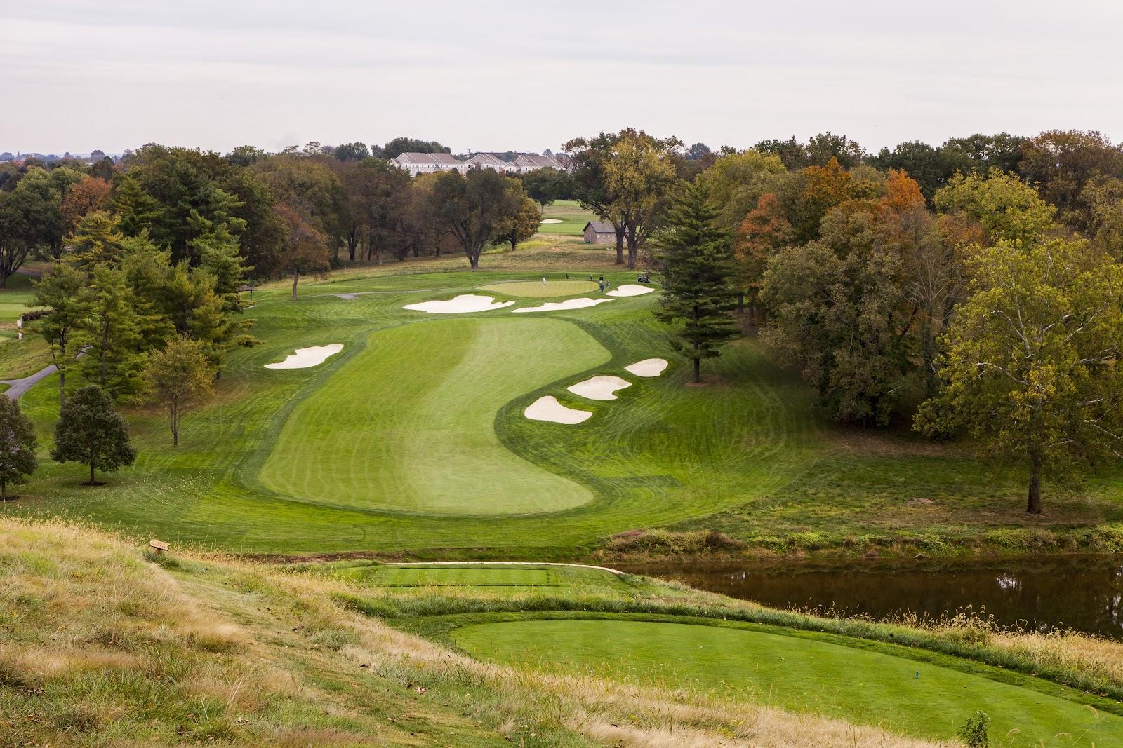 Lancaster Country Club, a William Flynn parkland fairway above the Conestoga Creek in Lancaster, Pennsylvania