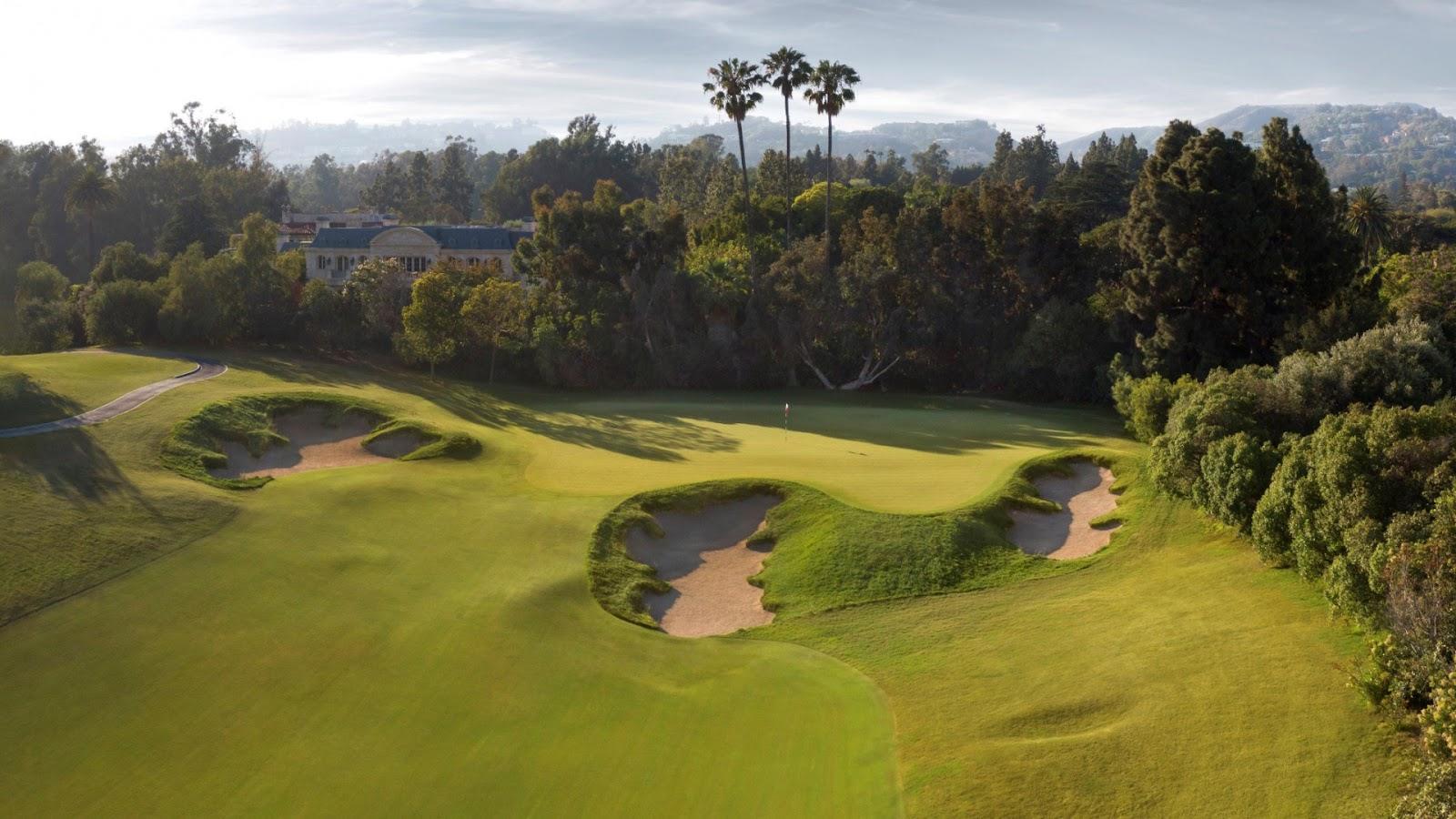 Los Angeles Country Club North Course, barranca and bunkering on the George C. Thomas Jr. layout in Los Angeles