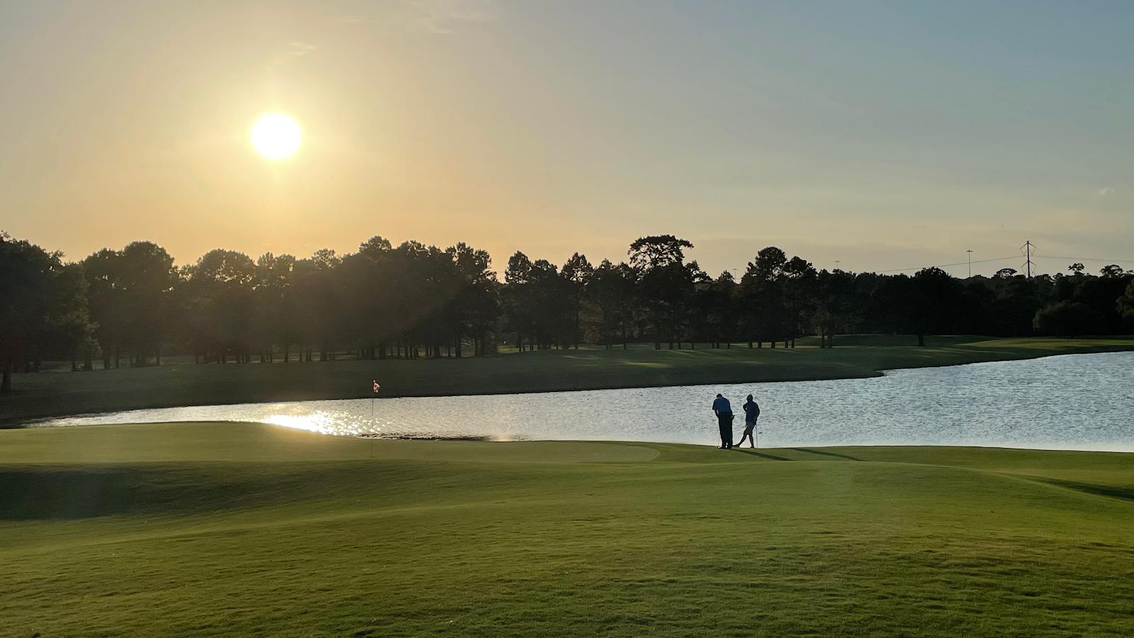 Memorial Park Golf Course, a municipal fairway with skyline views in Houston, Texas