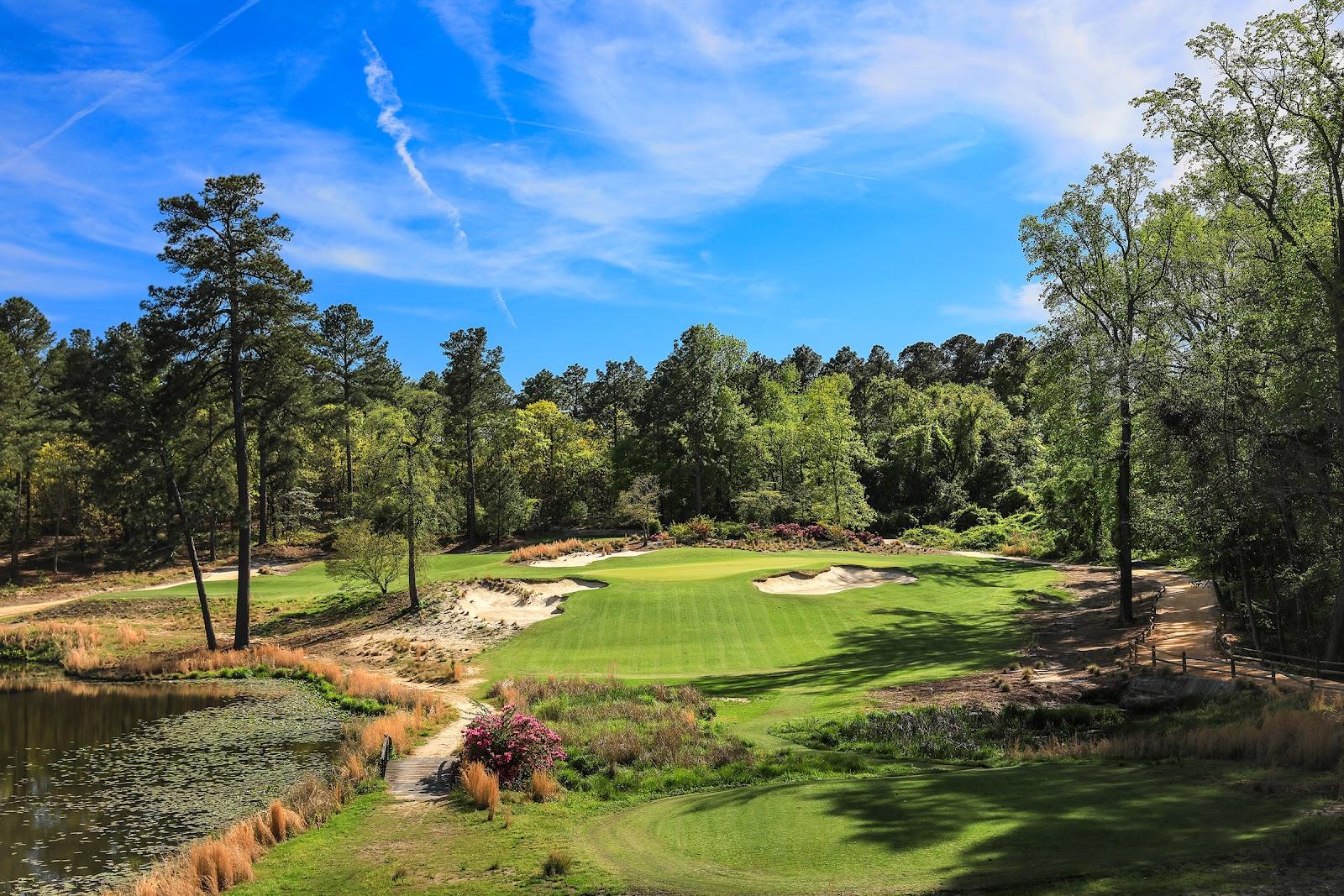 Mid Pines Inn and Golf Club, classic Donald Ross fairway framed by longleaf pine in Southern Pines, North Carolina