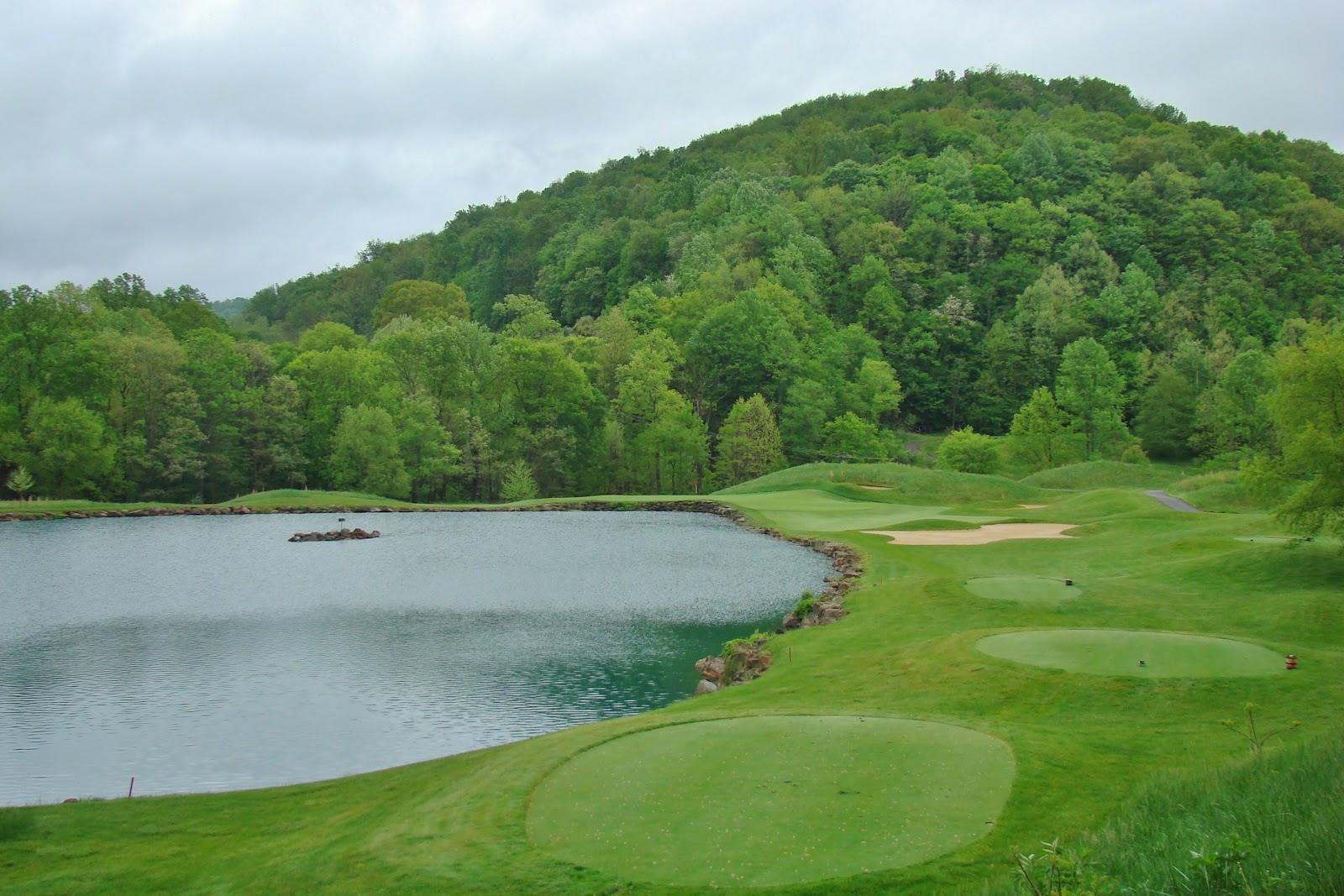 Pete Dye Golf Club, dramatic Pete Dye design on a reclaimed coal site near Bridgeport, West Virginia