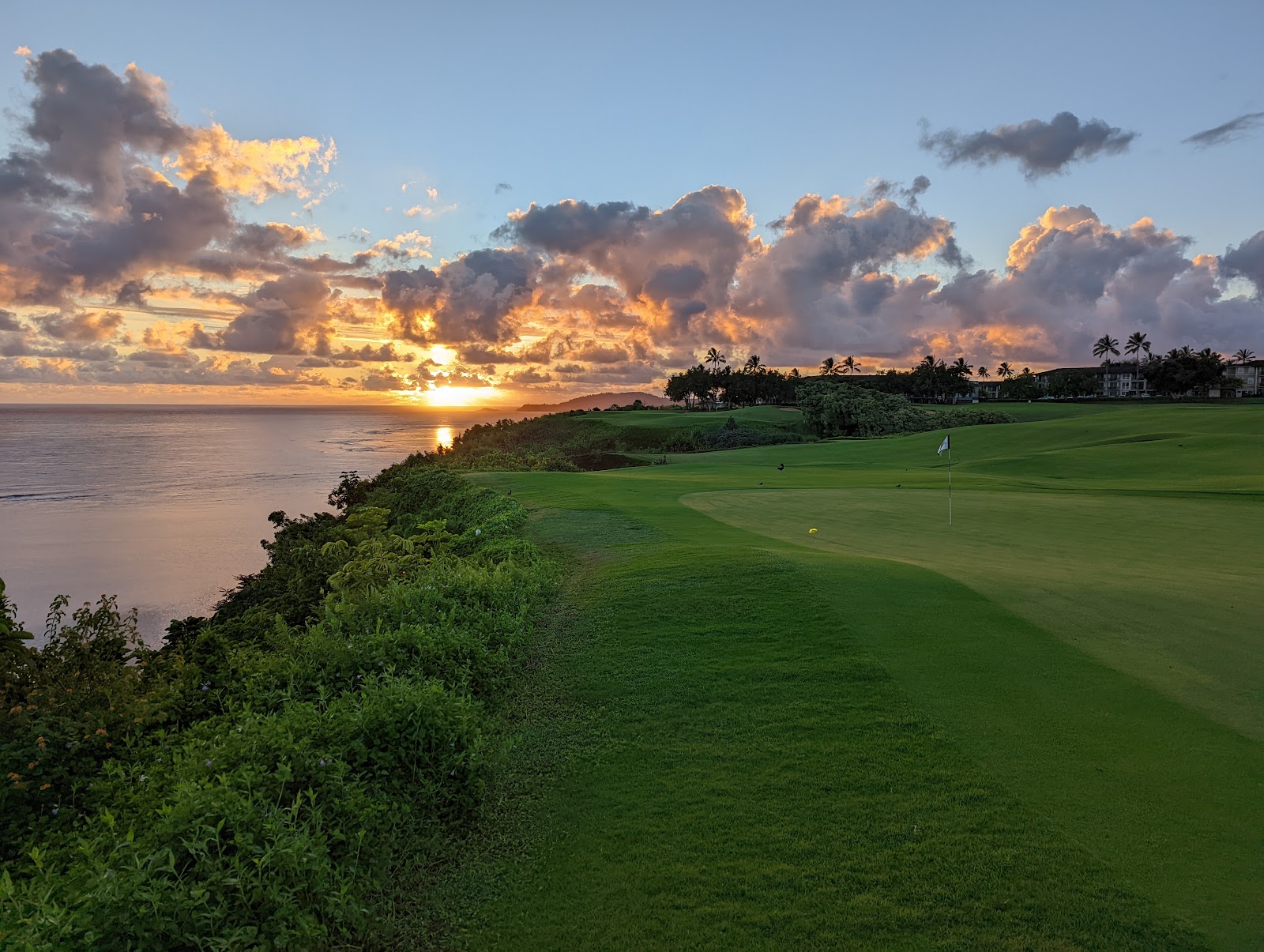 Princeville Makai Golf Club, an oceanfront green above Hanalei Bay on the north shore of Kauai