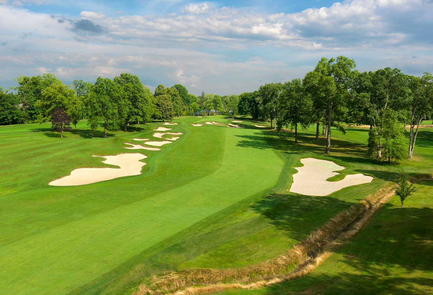 Quaker Ridge Golf Club, classic Tillinghast parkland fairways and bunkering in Scarsdale, New York