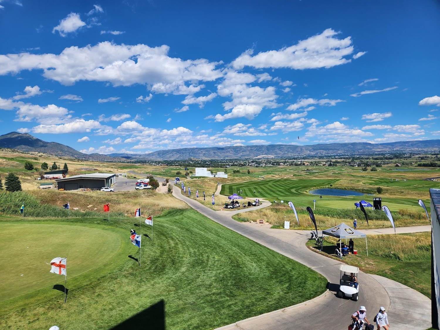 Soldier Hollow Golf Course, fairways on the 2002 Olympic venue below the Wasatch range in Midway, Utah