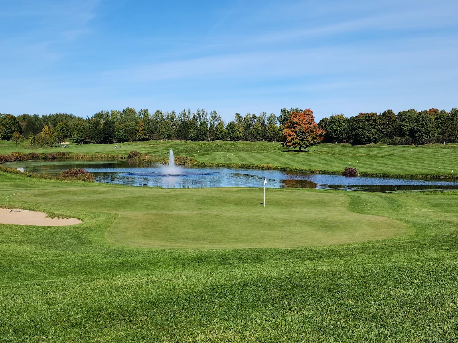 The Bear at Grand Traverse Resort, a terraced fairway and mounded bunkering near Traverse City, Michigan