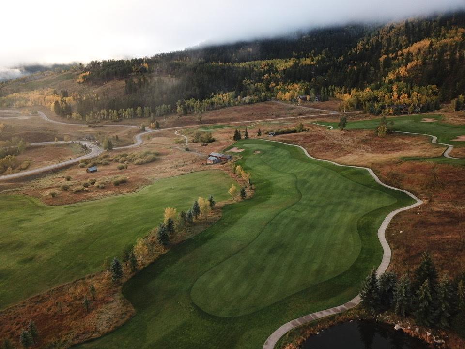 The Club at Cordillera Mountain Course, fairway high above the Vail Valley in Edwards, Colorado