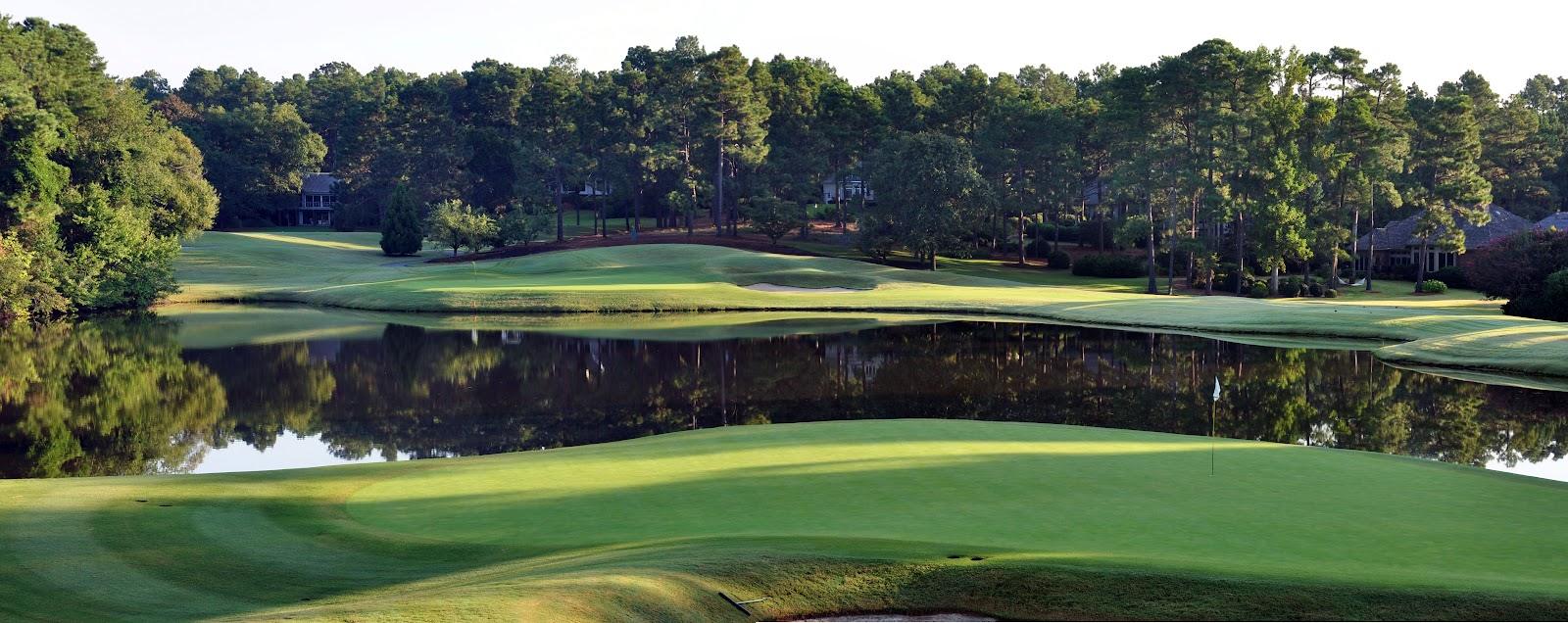 The Country Club of North Carolina Dogwood Course, pine framed fairway in the Pinehurst sandhills