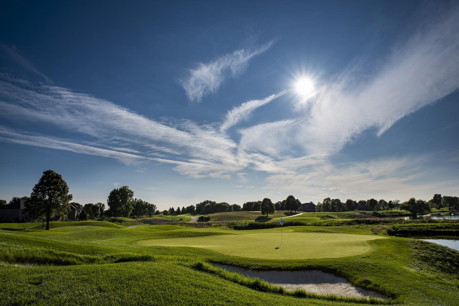 TPC Twin Cities, a PGA Tour fairway with water and prairie in Blaine, Minnesota