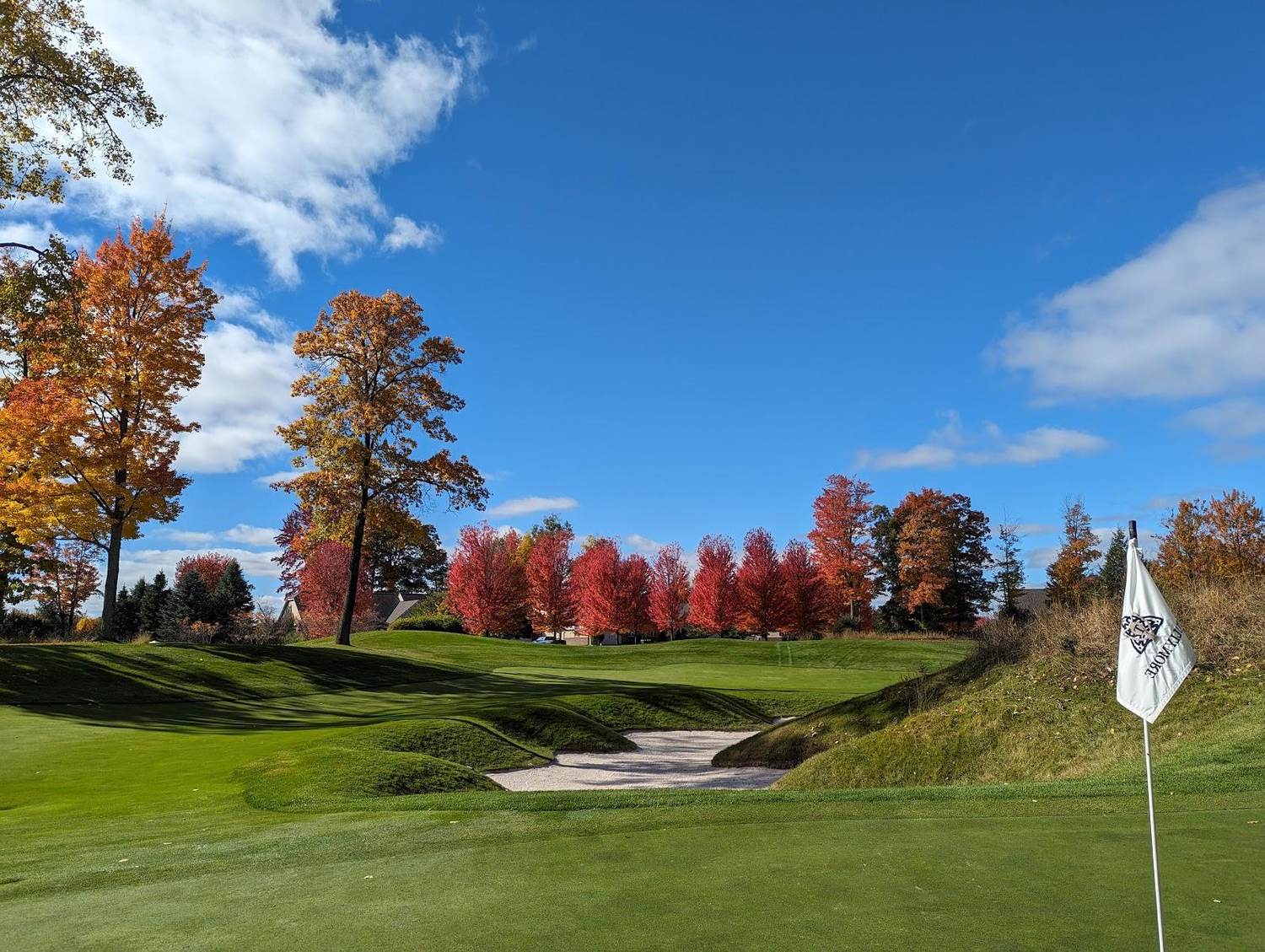 Tullymore Golf Club, Jim Engh fairway winding through 800 acres of central Michigan wetland