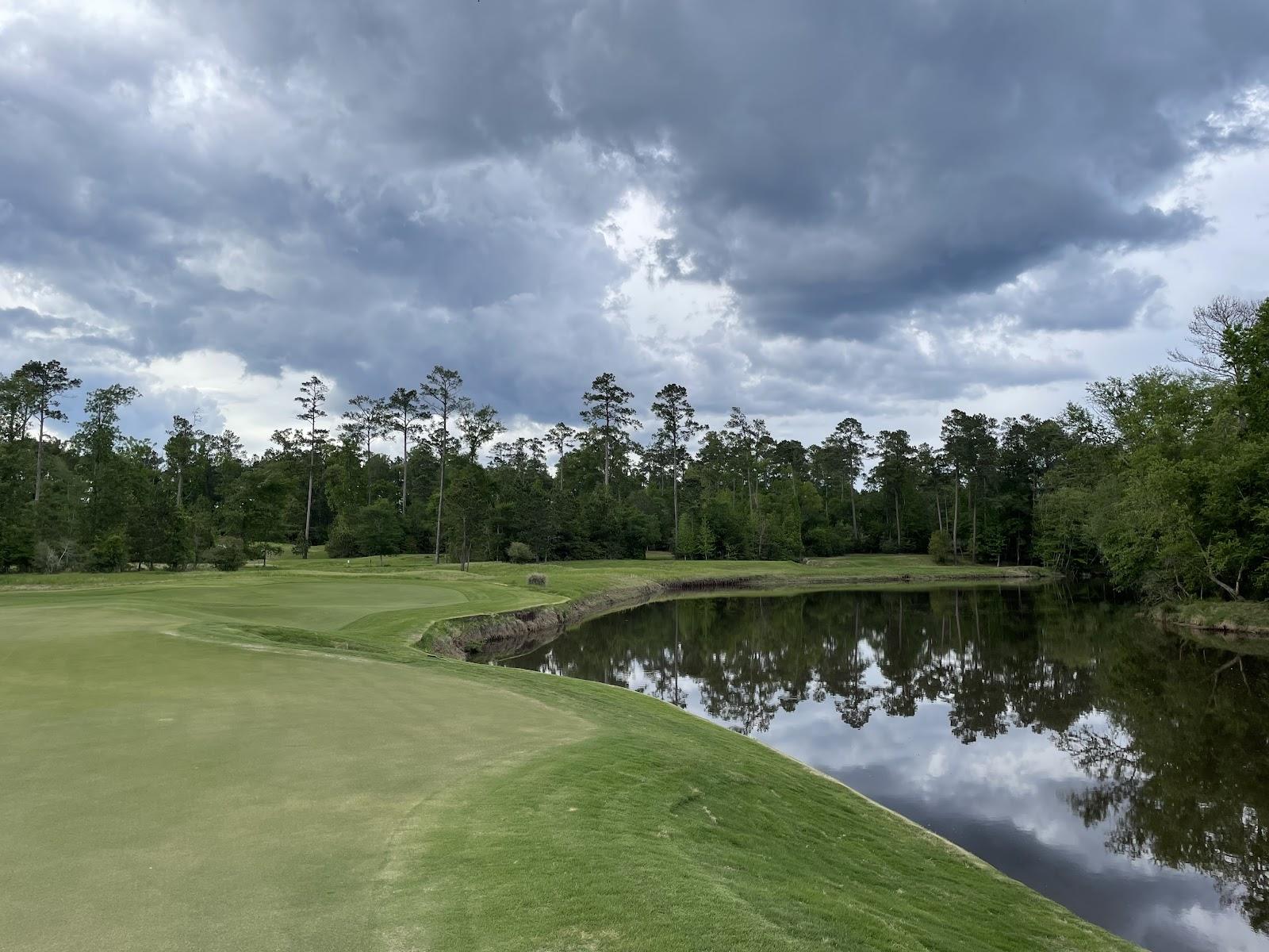 Whispering Pines Golf Club, a fairway among tall pines near Lake Livingston in Trinity, Texas