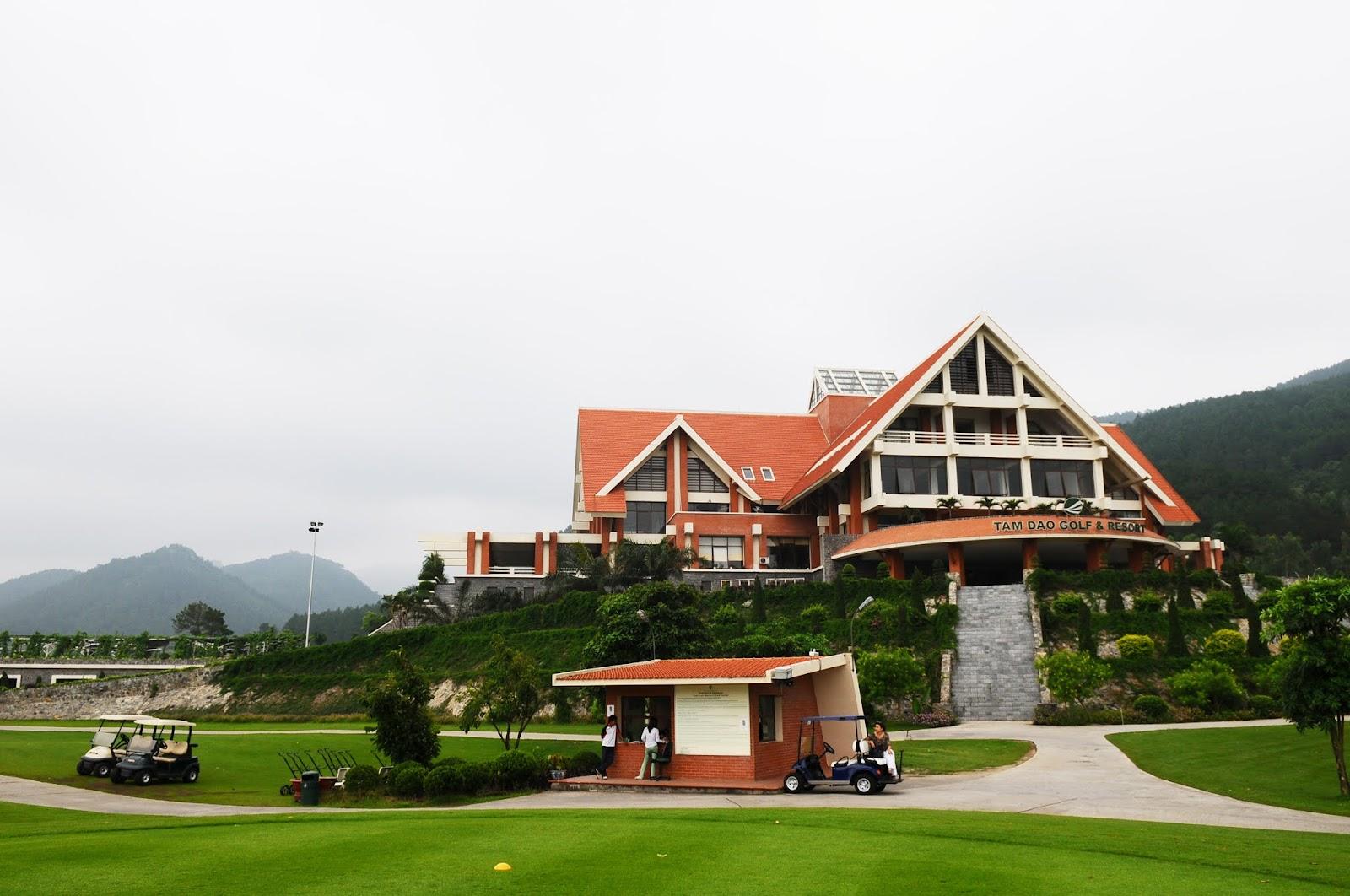 Tam Dao Golf Resort, valley fairways and water beneath the Tam Dao mountain range in Vinh Phuc