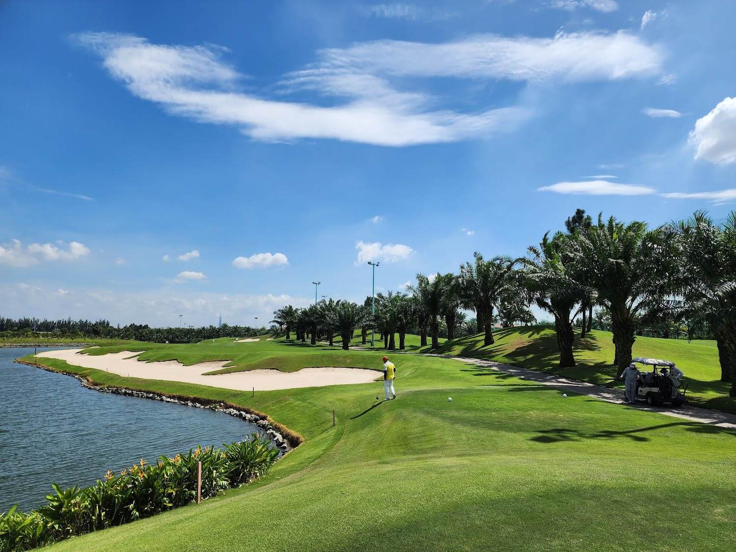 Tan Son Nhat Golf Course, tree lined parkland fairway beside the airport in Ho Chi Minh City, Vietnam