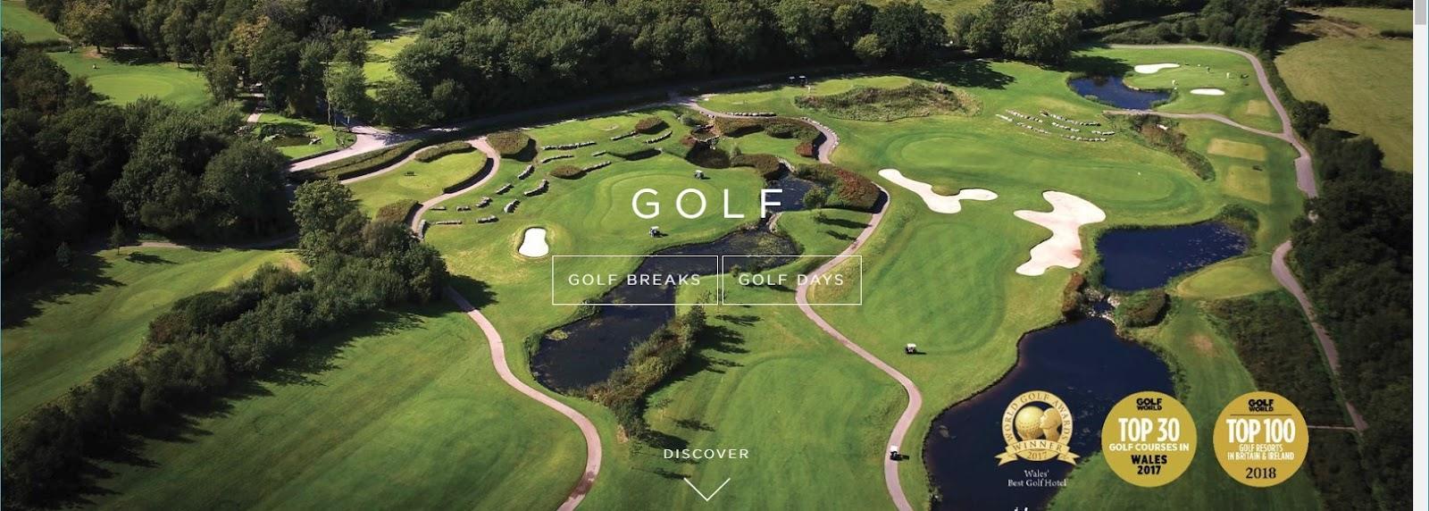 Wales National Course at The Vale Resort, parkland fairway near Cardiff in the Vale of Glamorgan, Wales