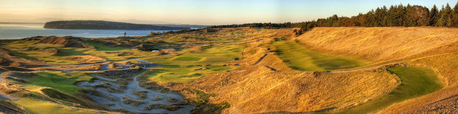 Chambers Bay golf course high above Puget Sound near Tacoma, Washington, host of the 2015 US Open