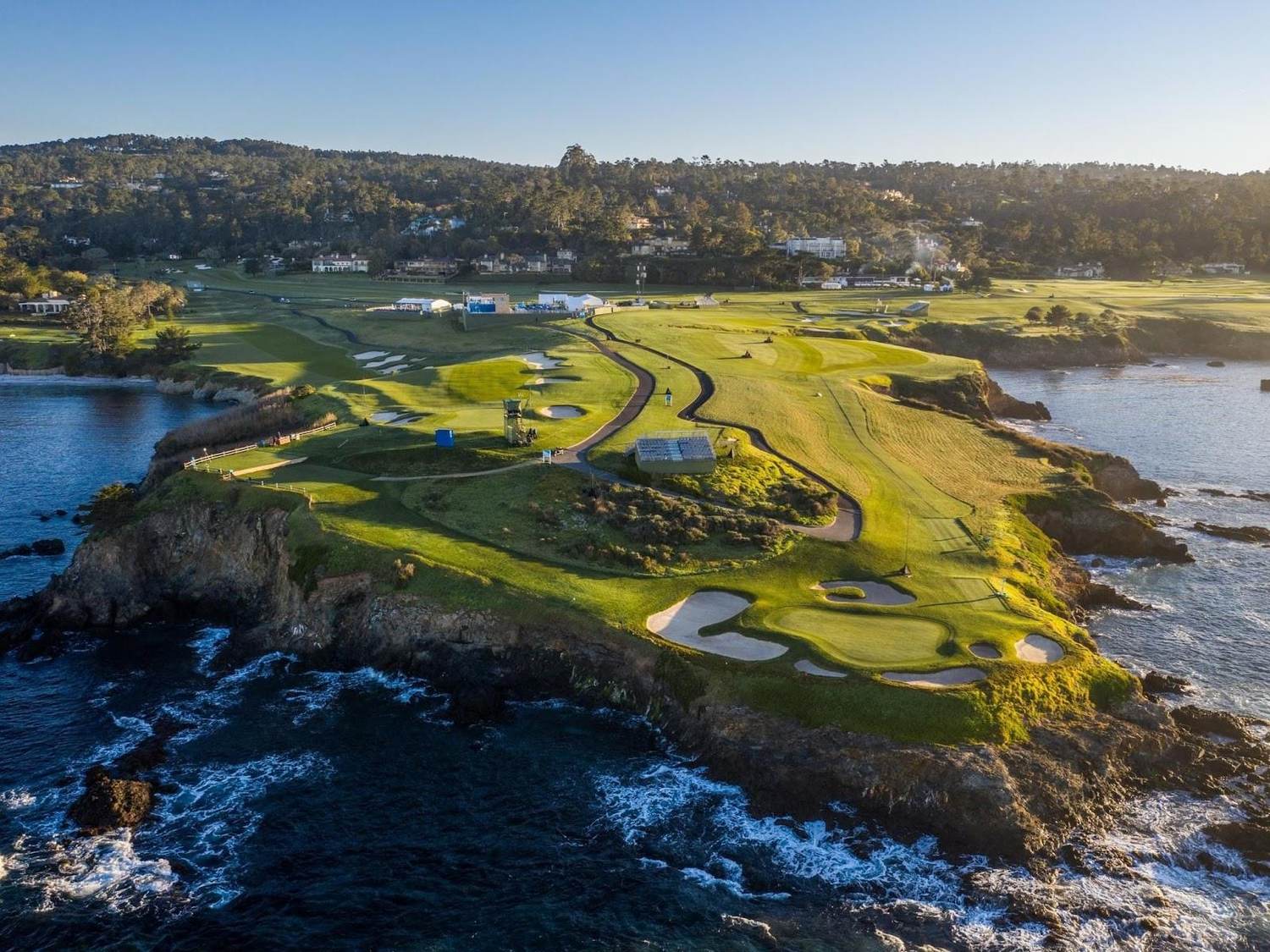 Pebble Beach Golf Links, the cliffside fairways above Carmel Bay on the Monterey Peninsula, California