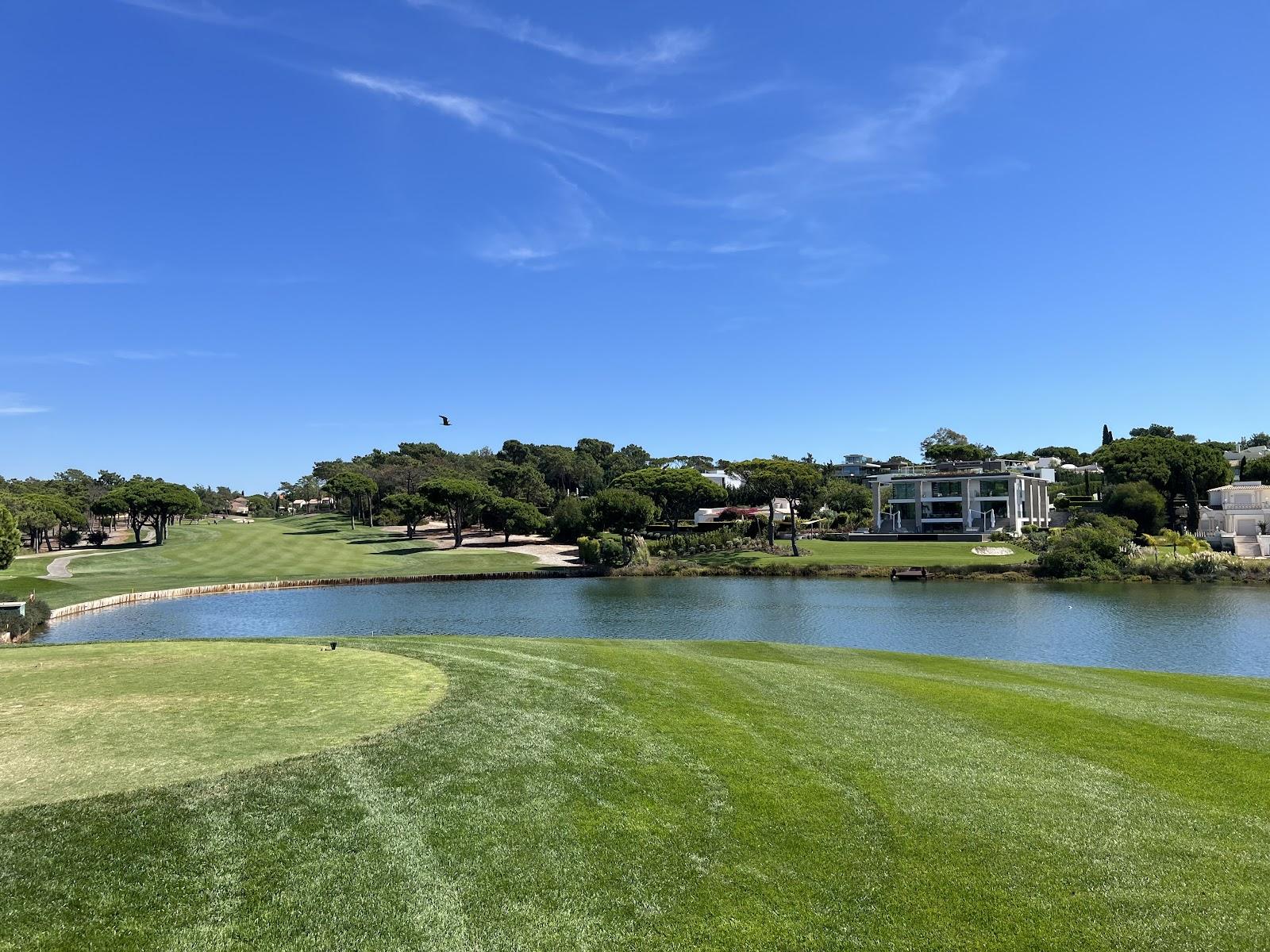 Quinta do Lago golf resort, championship fairway among pines and lakes near Almancil, the Algarve, Portugal