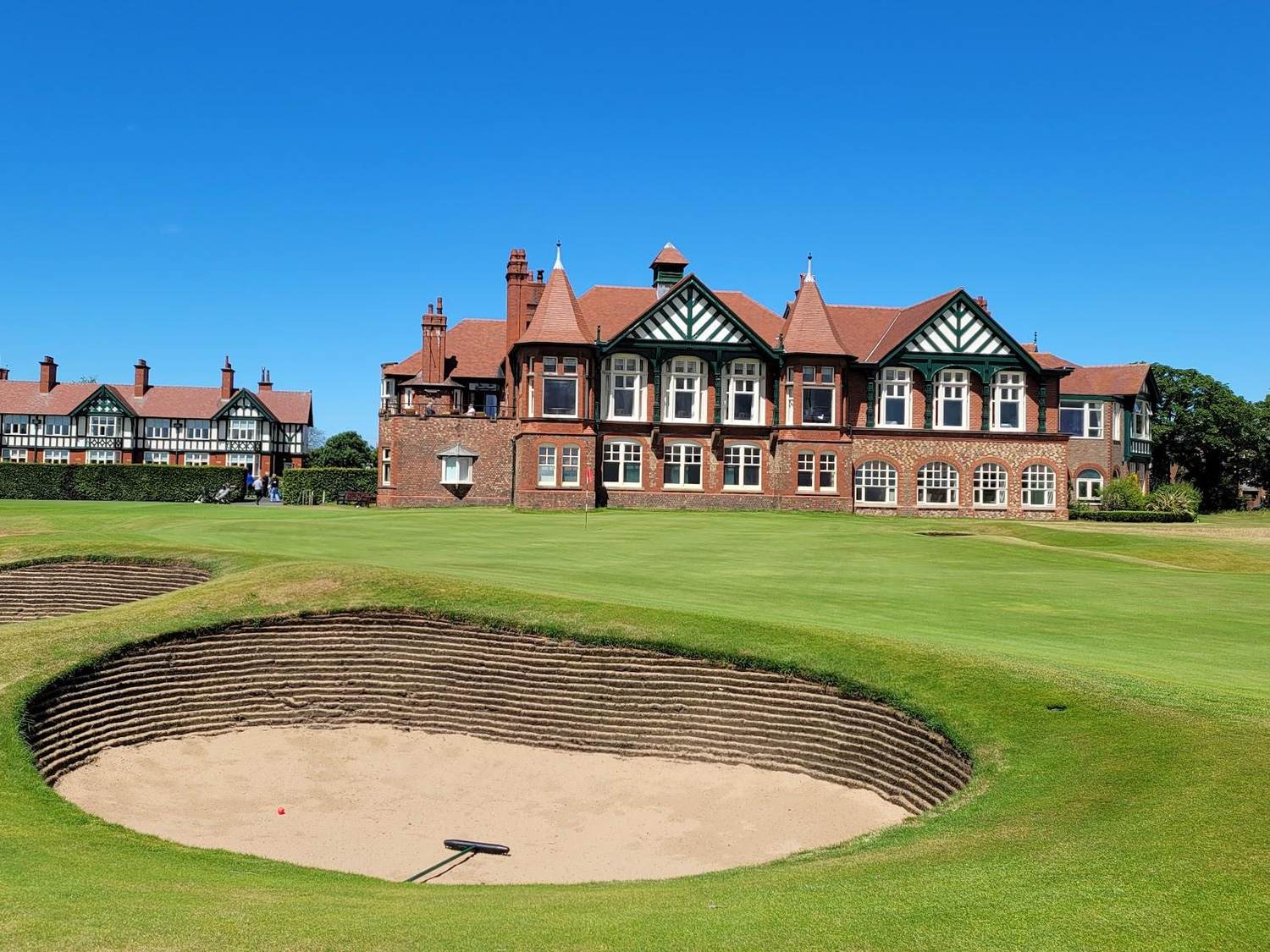 Royal Lytham and St Annes Golf Club, bunkered links fairways on the Lancashire coast in England