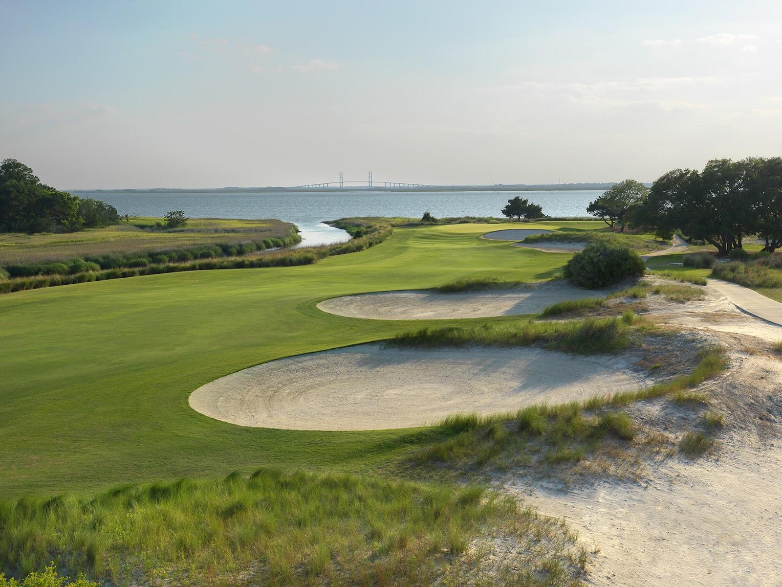 Sea Island Seaside Course, marsh and coastal links holes on St Simons Island, Georgia