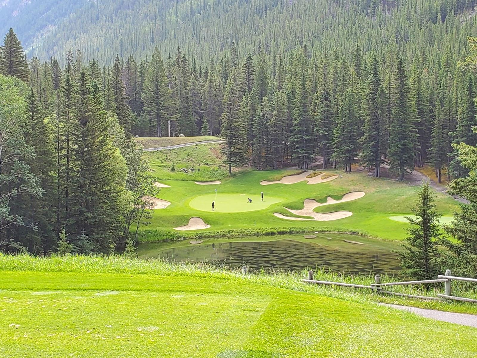 Fairmont Banff Springs golf course beneath Mount Rundle in the Canadian Rockies, Alberta