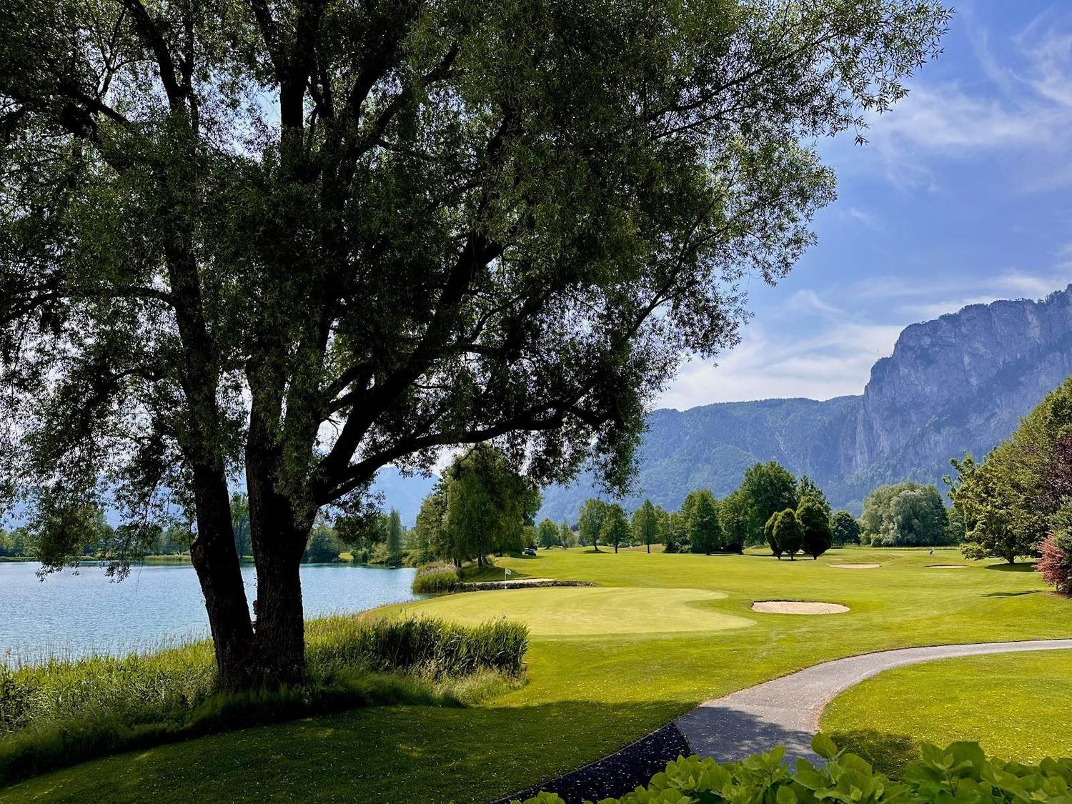 Alpine golf course in Austria set beneath the mountains, the setting for an Austrian golf package
