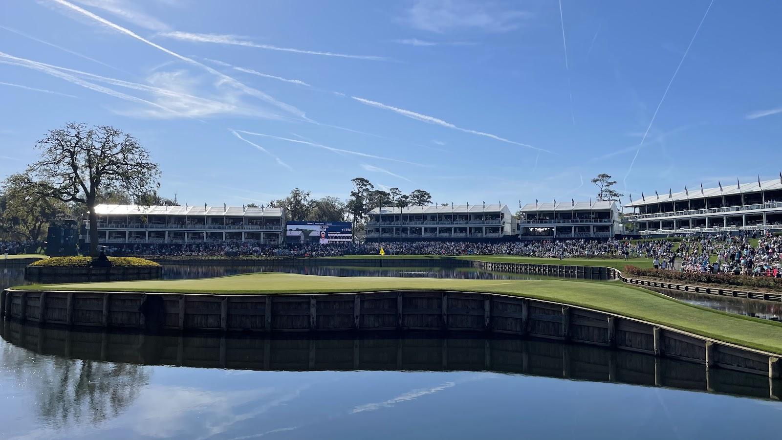 The par 3 17th island green at TPC Sawgrass, home of the Players Championship