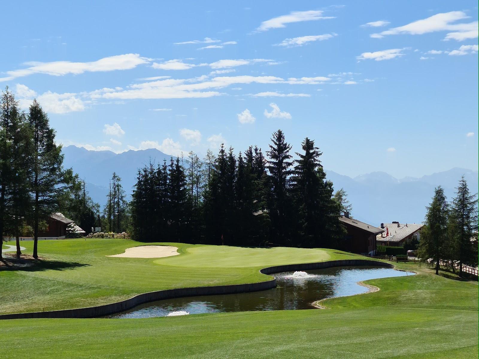 Crans-sur-Sierre Golf Club in the Swiss Alps above the Rhone valley