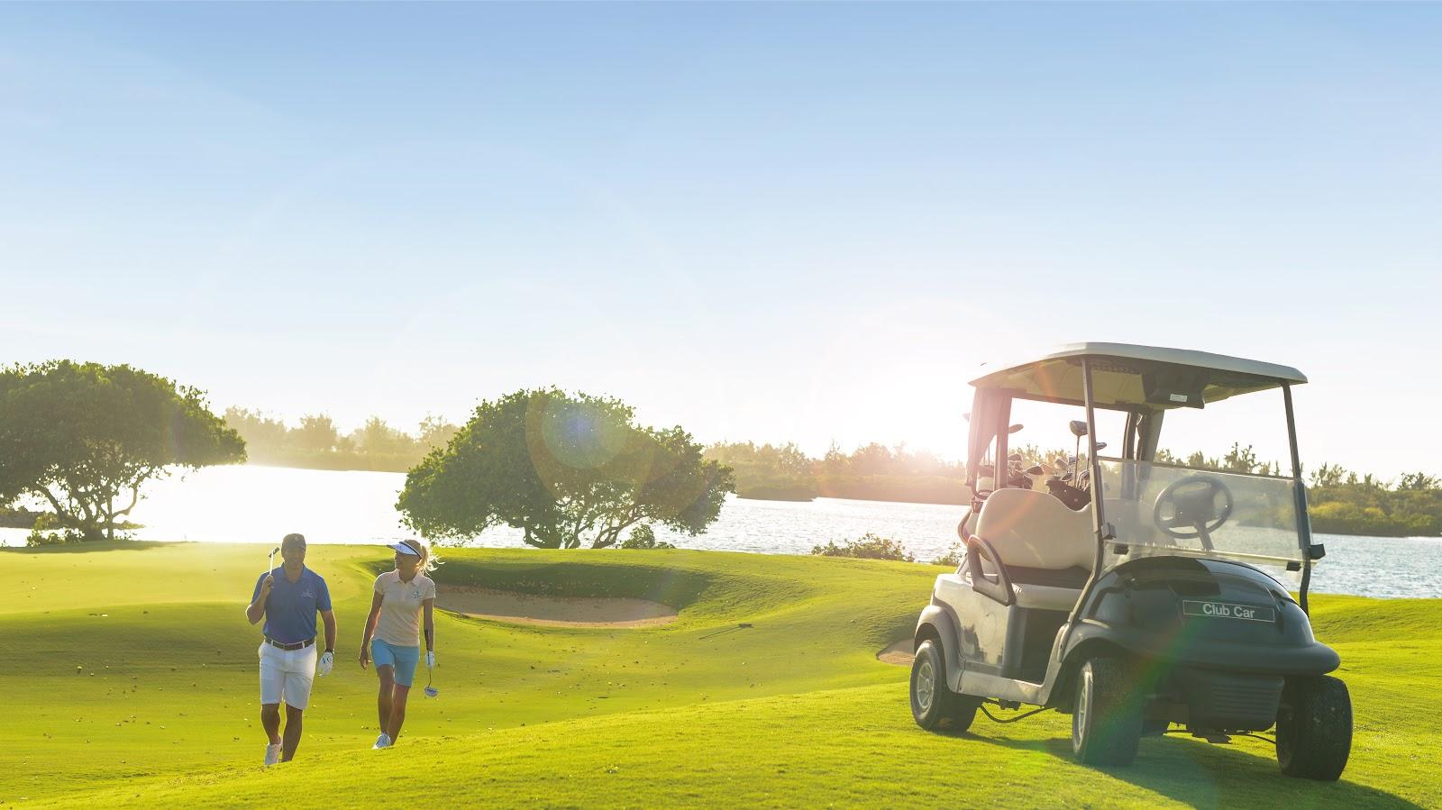 Anahita Golf Club along the lagoon on the east coast of Mauritius