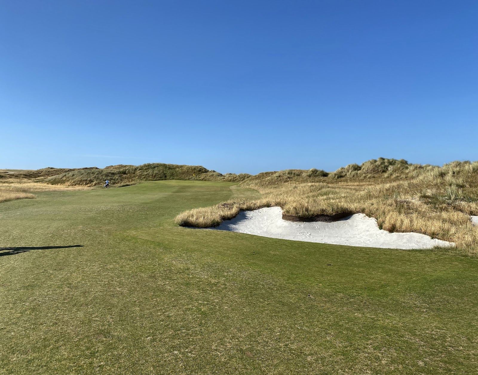 Hayling Golf Club, links fairway through the dunes beside the Solent, Hampshire