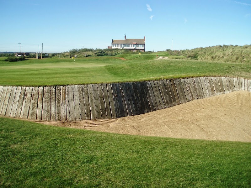 Royal West Norfolk at Brancaster, sleeper faced bunkers and saltmarsh links